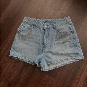 NWT H&M Embellished Denim Shorts Size 8